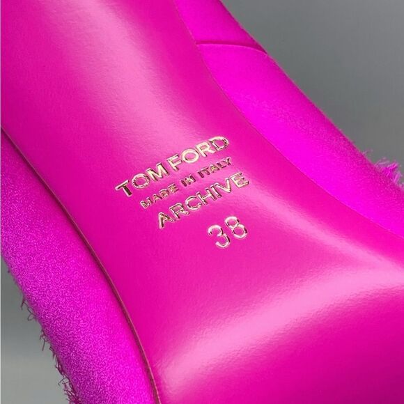 Tom Ford Frayed Dégradé Satin Pumps Pink size 38 - Picture 16 of 16